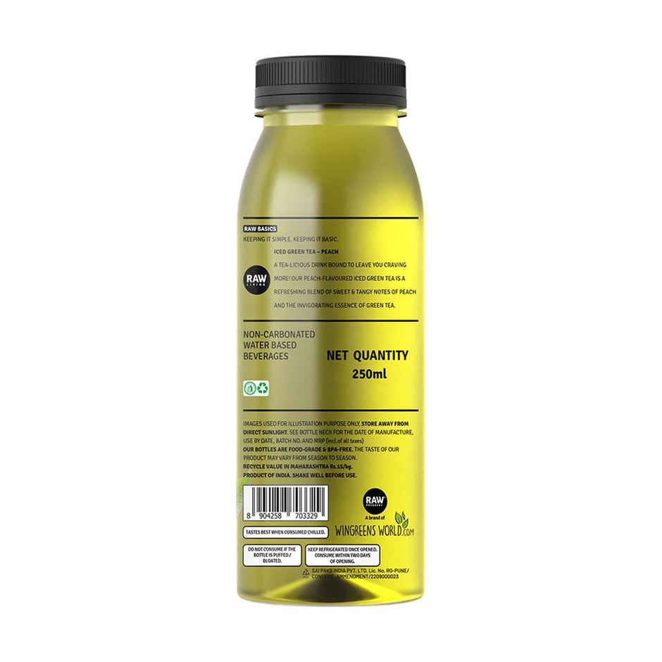 RAW Pressery Iced Green Tea  Peach  Ice Tea