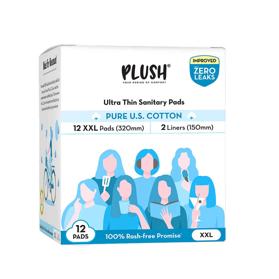 Plush Sanitary Pads + 2 Panty Liner | XXL | 12 pcs