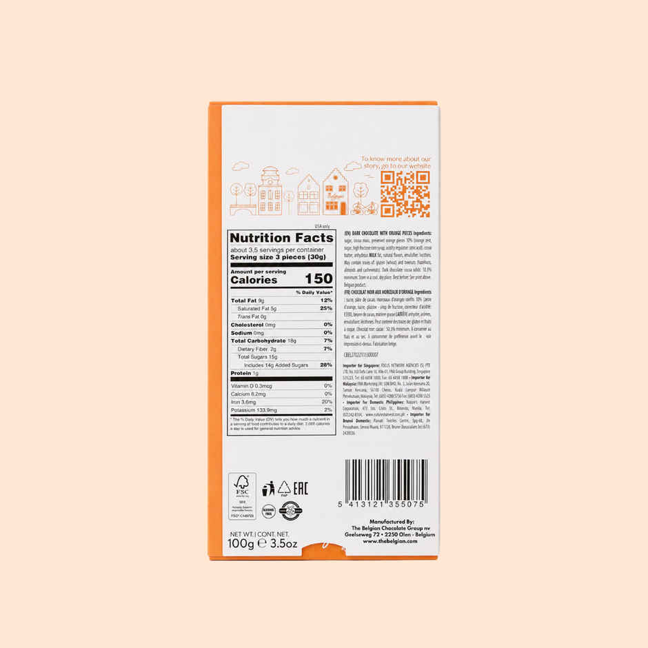 The Belgian Bar Dark Orange Chocolate