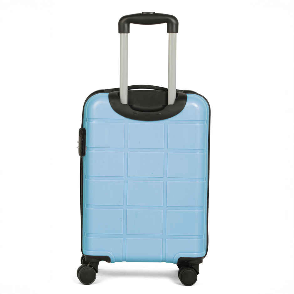 Teakwood Leathers Unisex Solid Hard Sided Cabin Size Trolley Bag | Powder Blue