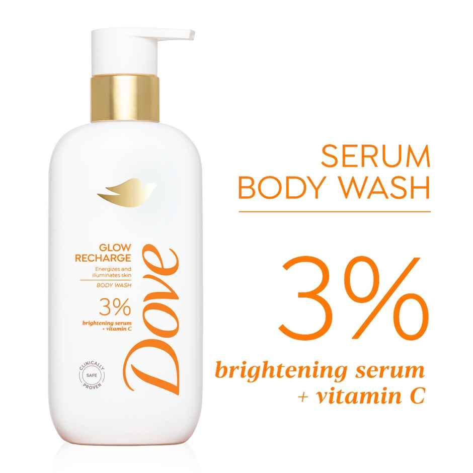 Dove 3% Brightening Serum + Vitamin C Glow Recharge Serum Body Wash
