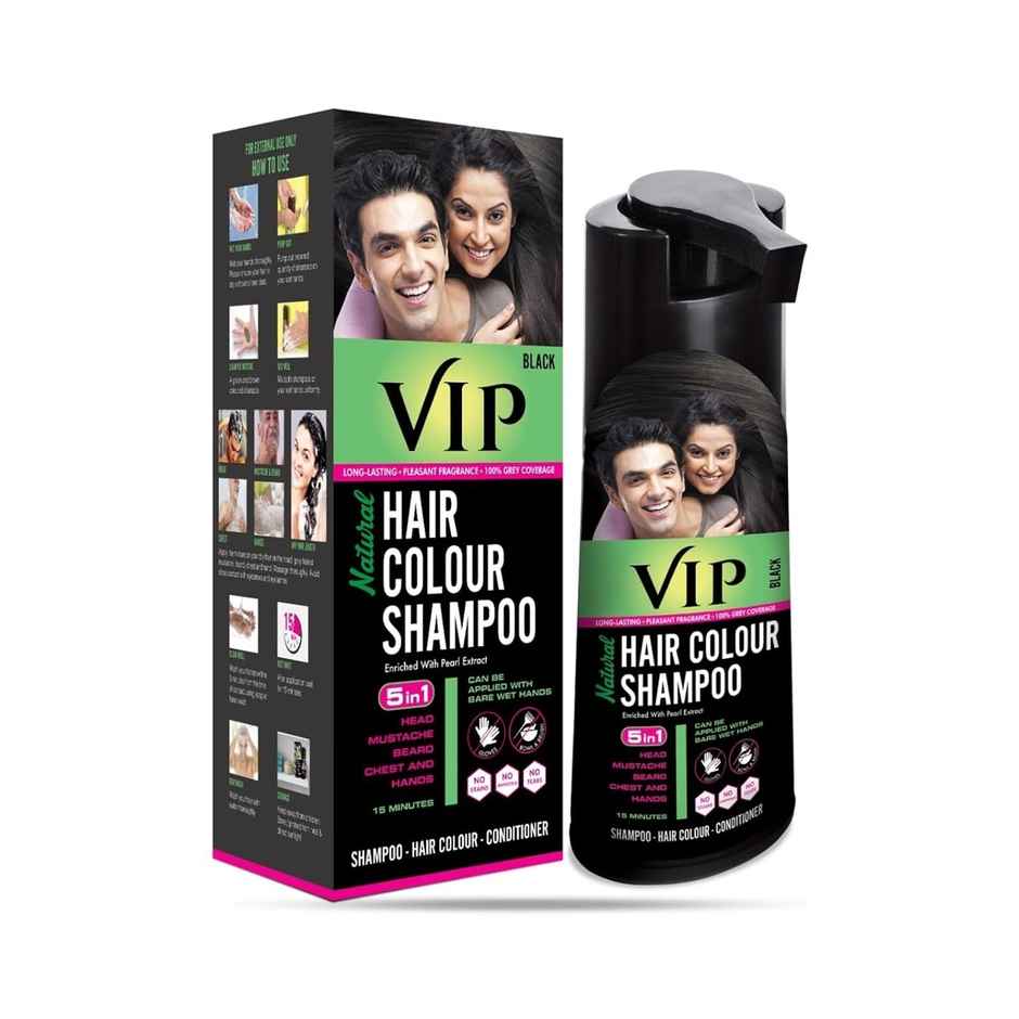 Vip Hair Colour Shampoo black Alternate To Hair Dye Salon Like Hair Color