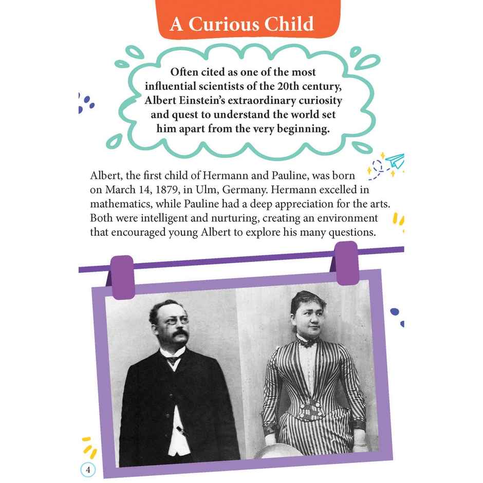 Albert Einstein Icons Of Inspiration Illustrated Biography For Kids Age 6+|Book Of Great Scientist
