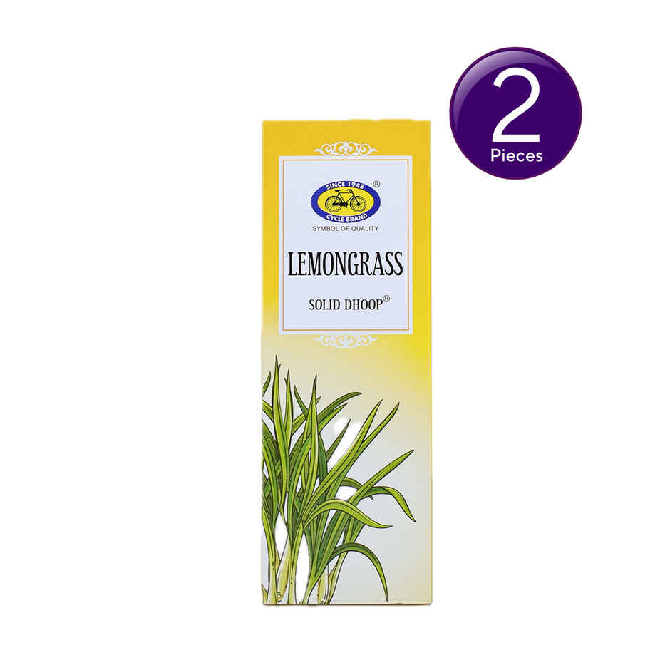Cycle Pure Lemongrass Bambooless Solid Dhoop Stick| 6 Inch| 50 Sticks Pack Combo