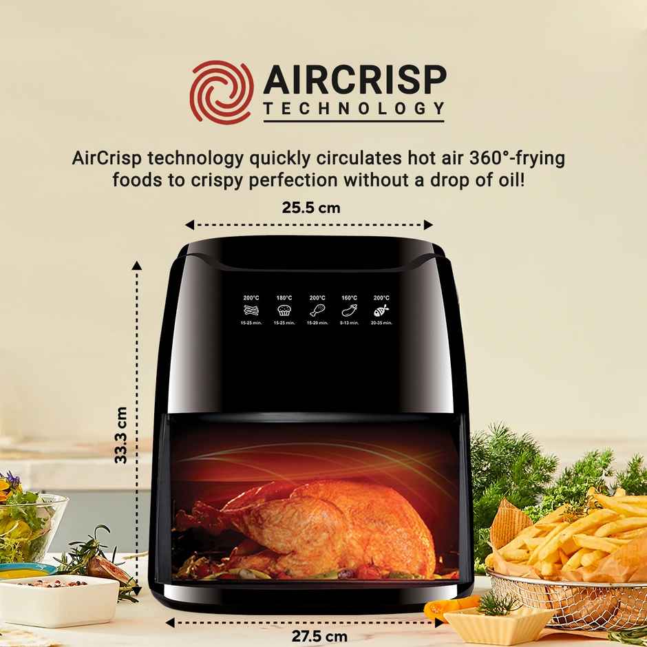 INALSA Air Fryer 1400 W Tasty Fry Digital 4.2 ltr with Air Crisp Technology,8 Preset & Digital