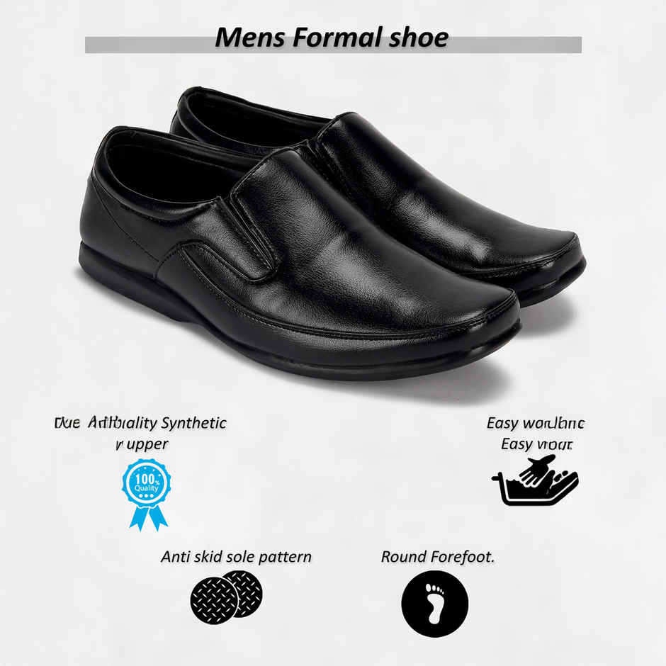 Paragon Men's Black Pvc Formal Shoes K11240G UK 7