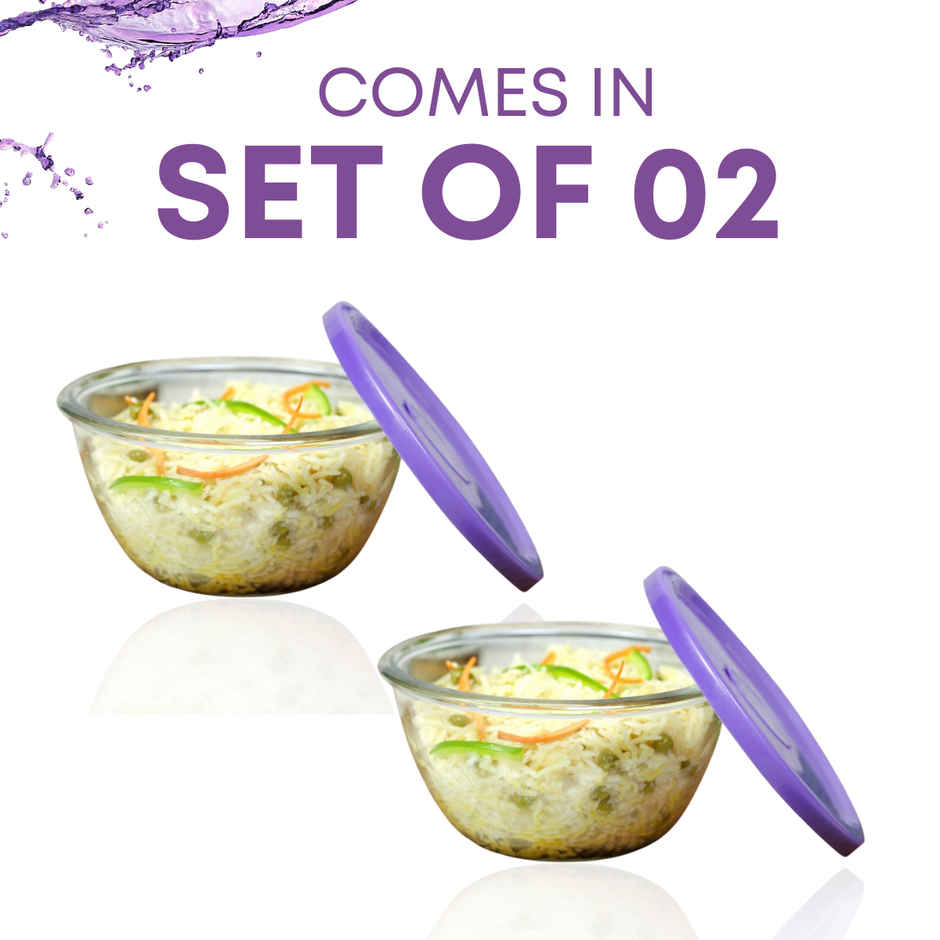 Yera 2 Pc Bowl Set With Lids 435 Ml Each