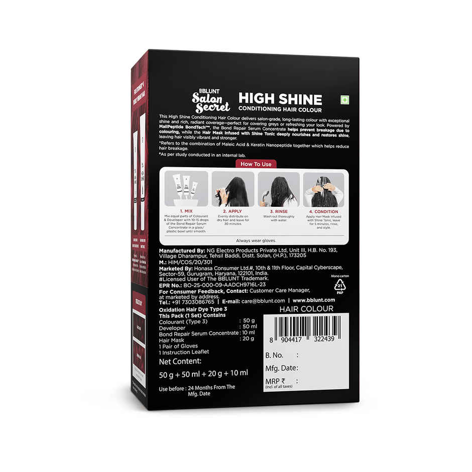 Bblunt Salon Secret High Shine Conditioning Hair Colour | Cherry Red