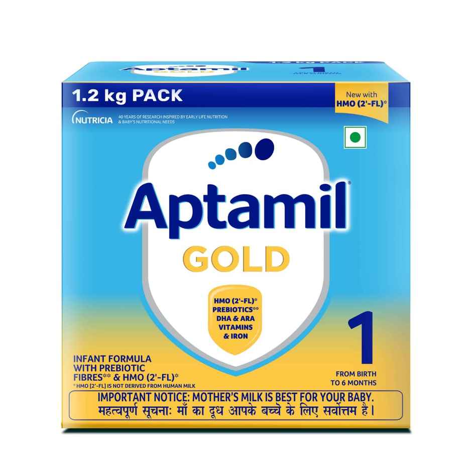 Aptamil Gold Infant Formula Milk Powder For Babies - Stage 1 With Hmo | 2-Fl | Large Pack