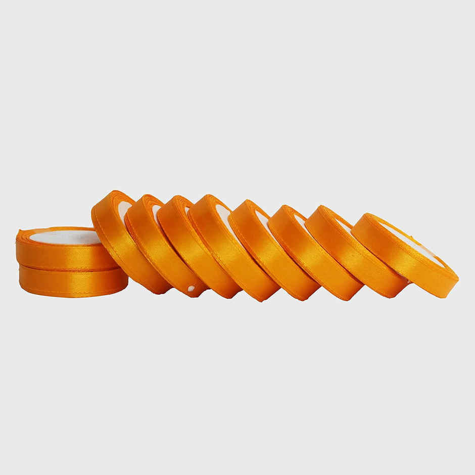 ABK Gift Ribbon Satin Role | 12 mm | 10 m Assorted colour | Single Colour pack (Colour May Vary)