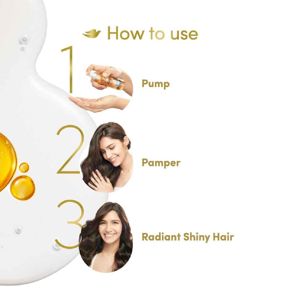 Dove  Radiant Shine + Uv Protect  Hair Serum For Dry & Frizzy Hair