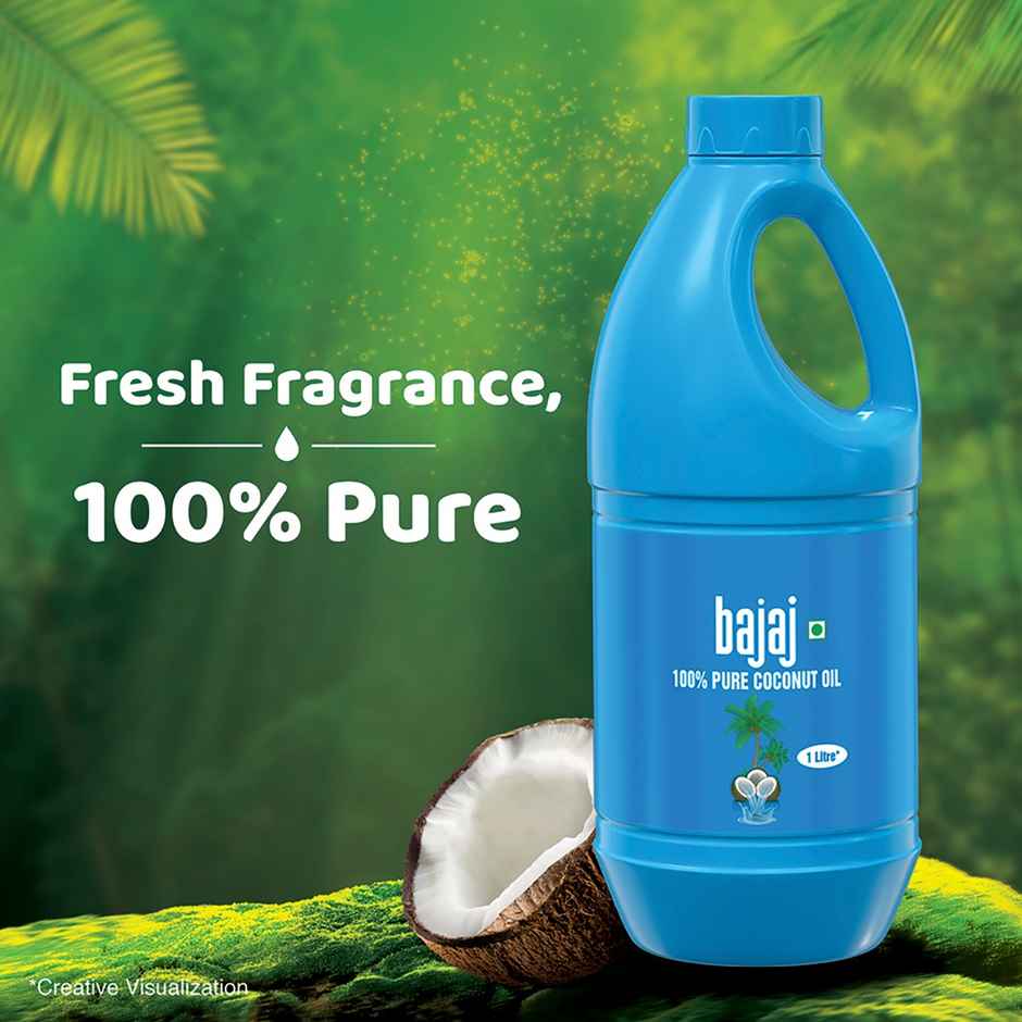 Bajaj 100% Pure Coconut Oil | Made with Premium Grade 1 Quality Coconuts