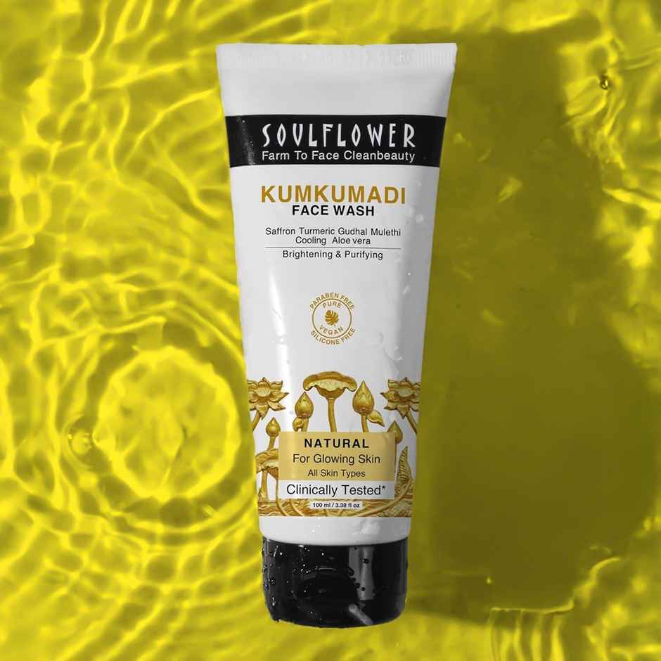 Soulflower Kumkumadi Face Wash With Saffron, Turmeric & Aloe Vera