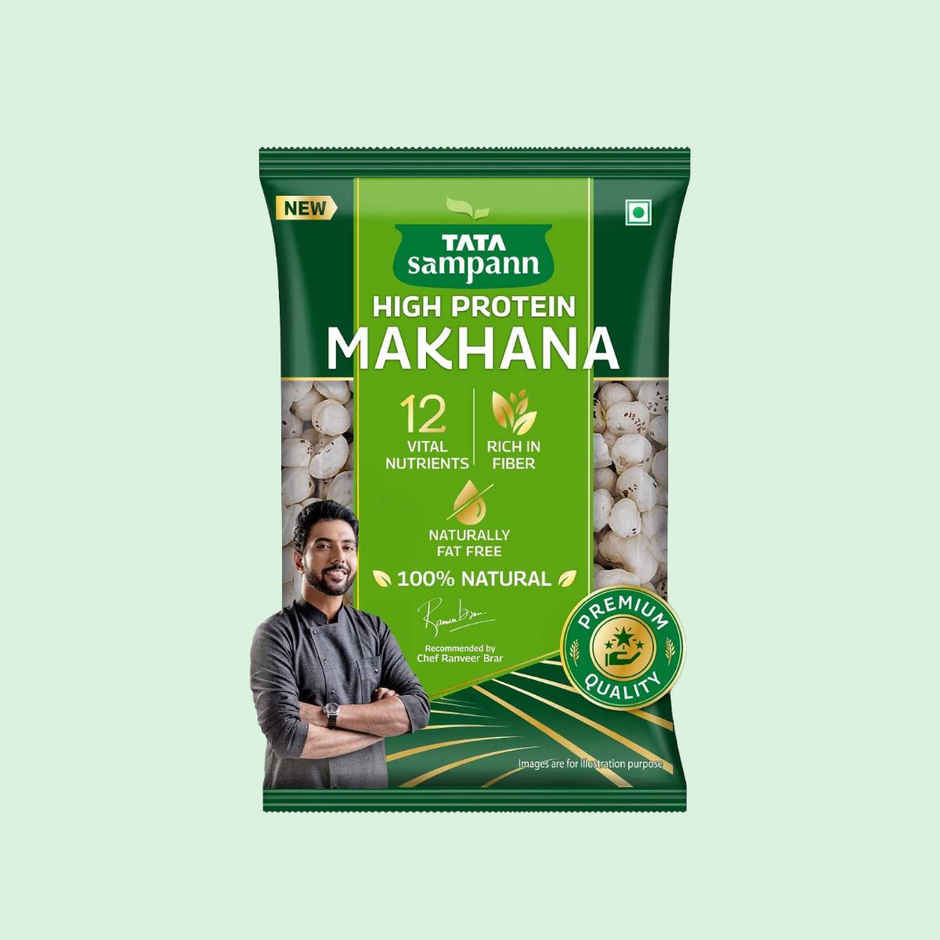 Tata Sampann High Protein Makhana | Foxnut | Phool Makhana For Prasadam | Healthy Snacking | Fasting