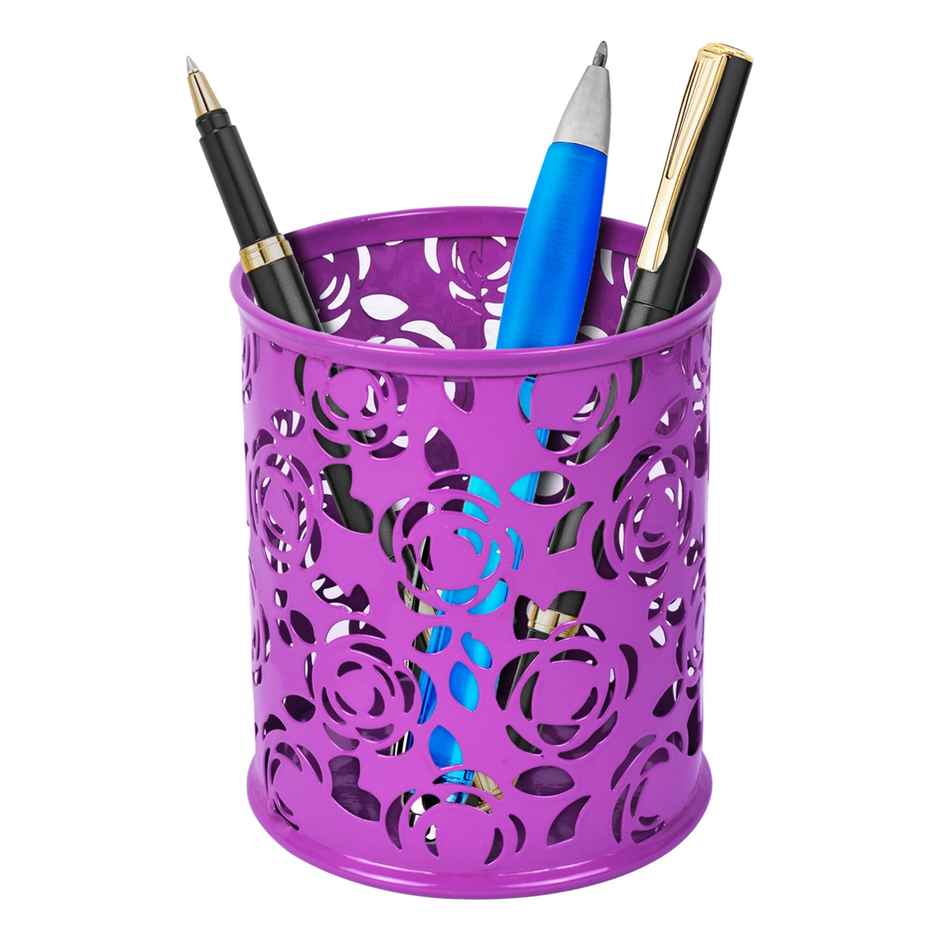 Saya Metal Pen Stand | Laser-Cut Desk Organizer for Office | Home & Study Table