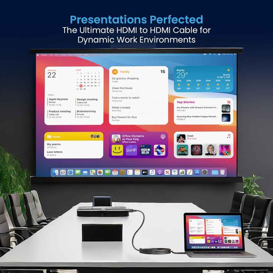 Portronics Konnect Stream 4K at 60Hz HDMI to HDMI Cable | Flexible Premium 3M Length - Grey