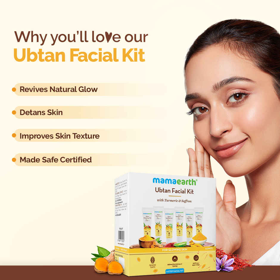 Mamaearth Ubtan Facial Kit With Turmeric & Saffron For Glowing Skin