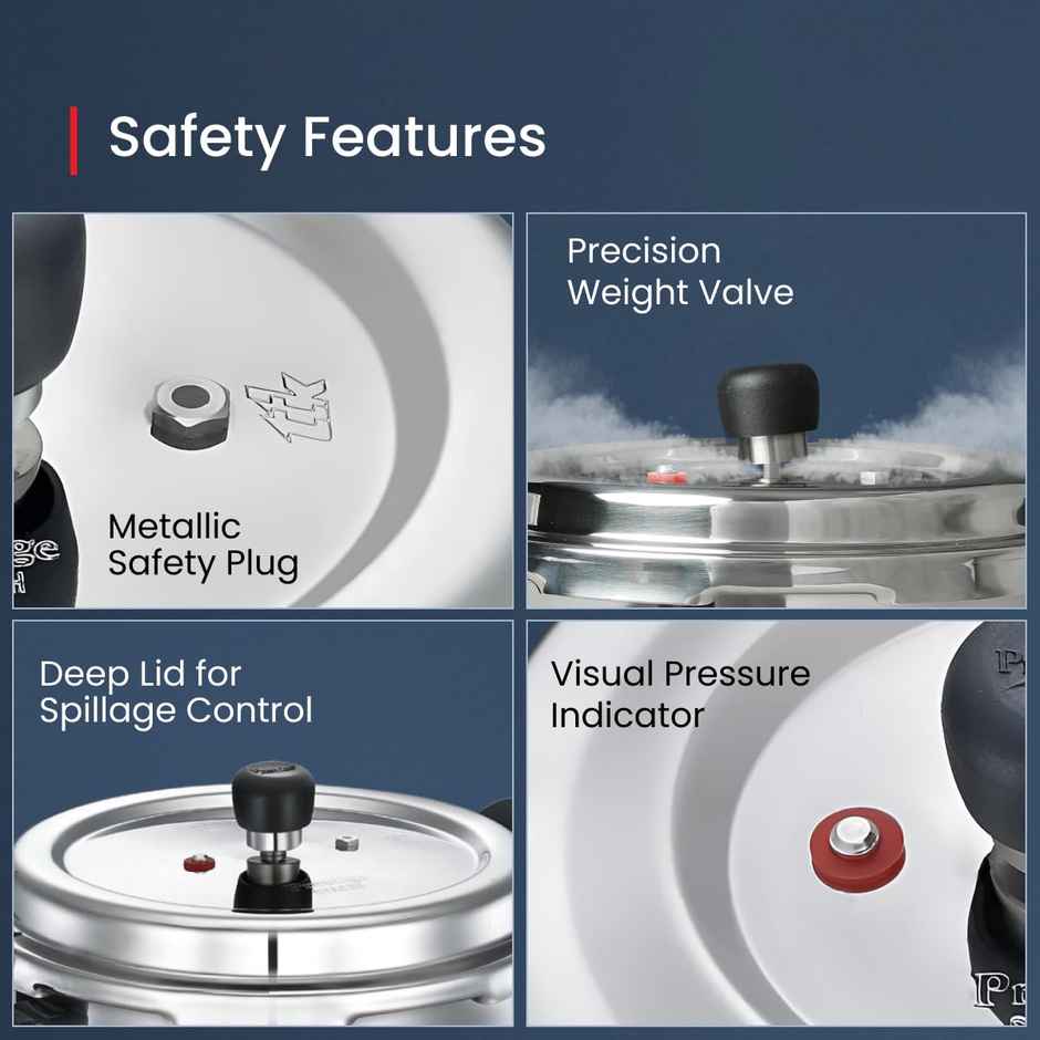 Prestige Deluxe Alpha Svachh Steel Deep Pan Pressure Cooker With Unique Deep Lid Which 5 L Silver
