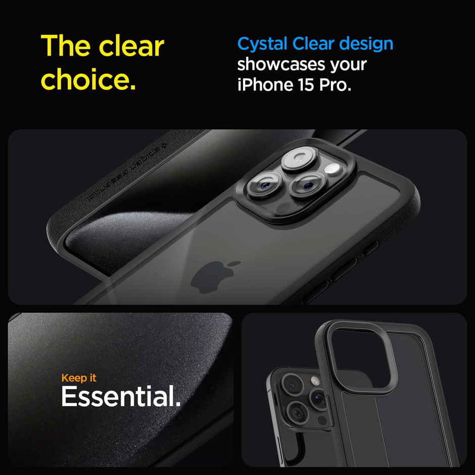 Spigen EssentialiPhone 15 Pro Spigen Essential Sand Crystal Matte Black