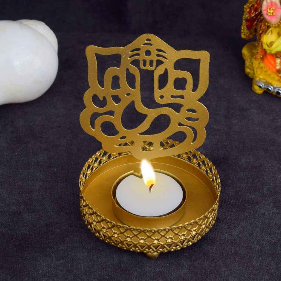 Ganesh Shadow Diya | Metal | Satvik