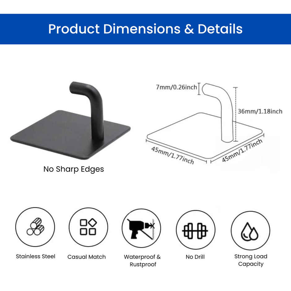Zulaxy Premium Self-Adhesive Metal Wall Hooks - Heavy Duty & Waterproof
