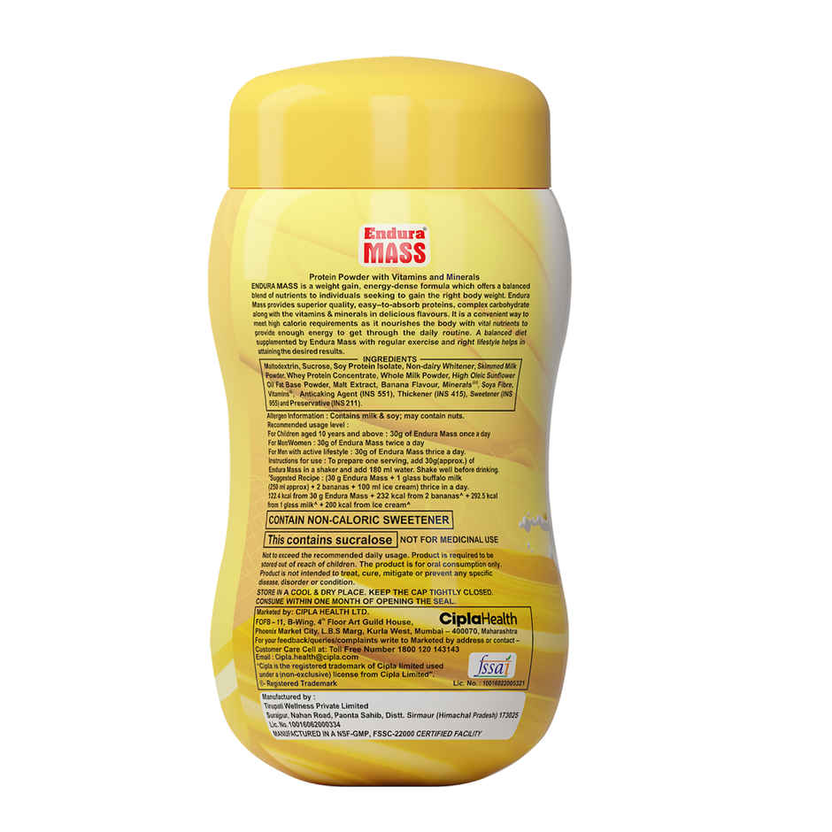 Endura Mass Weight Gainer - Banana