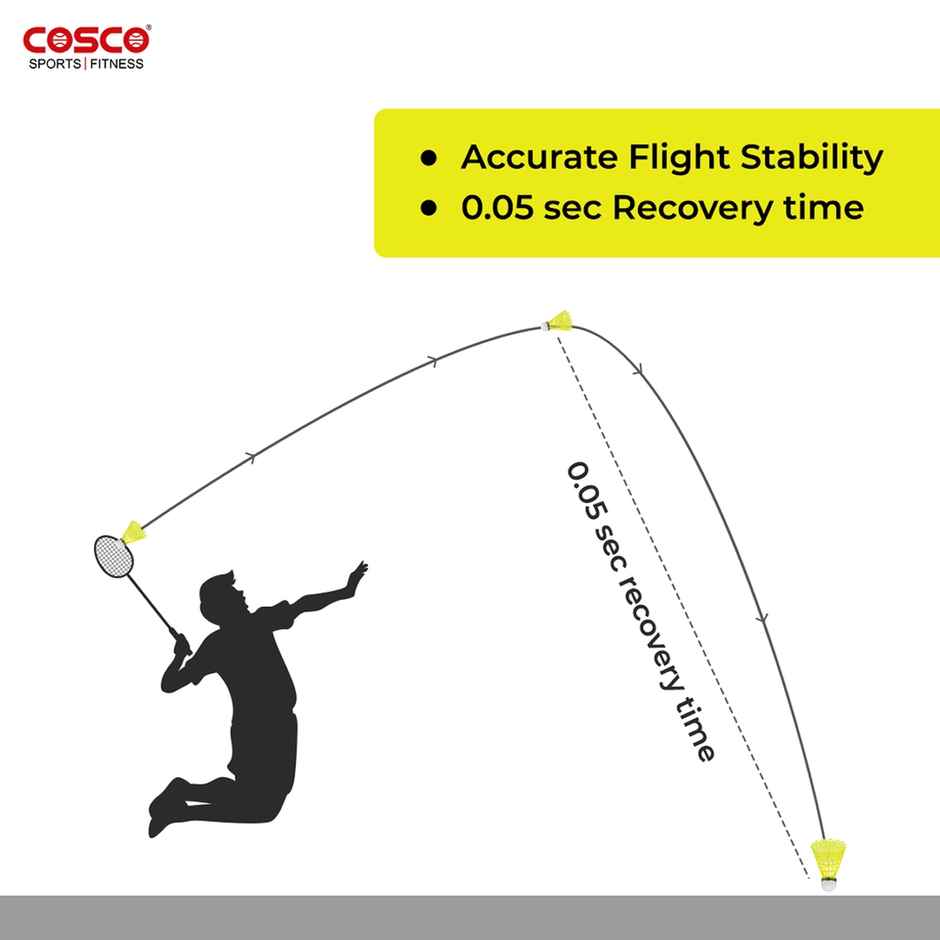 Cosco Aero 500 Nylon Shuttle Cock Pack Of 6 | Yellow | Made In India