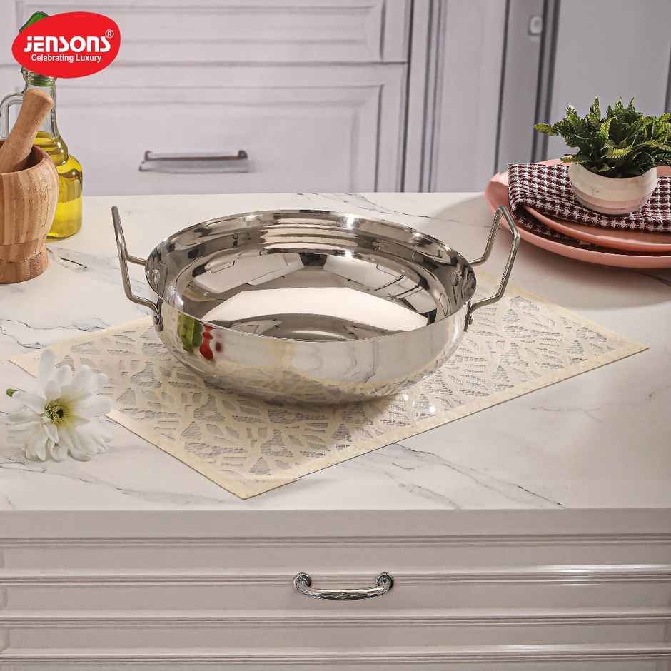 Jensons Stainless Steel Heavy Kadai 27Cm 3 Ltr