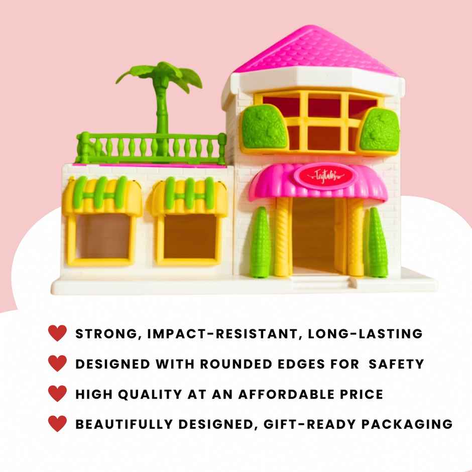 Toytales Pink Doll House | Play Set Toys For Girls | Gift For Girls | Birthday Gift
