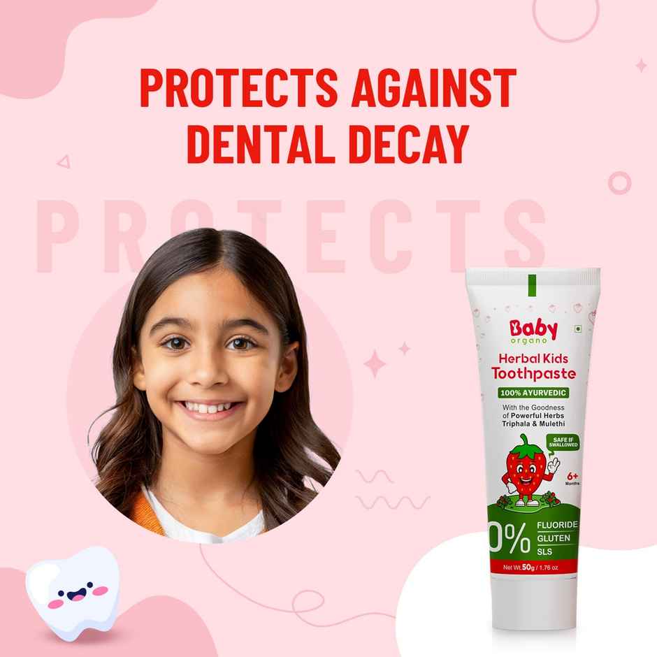 BabyOrgano Ayurvedic Herbal Kids Toothpaste - Strawberry Flavor