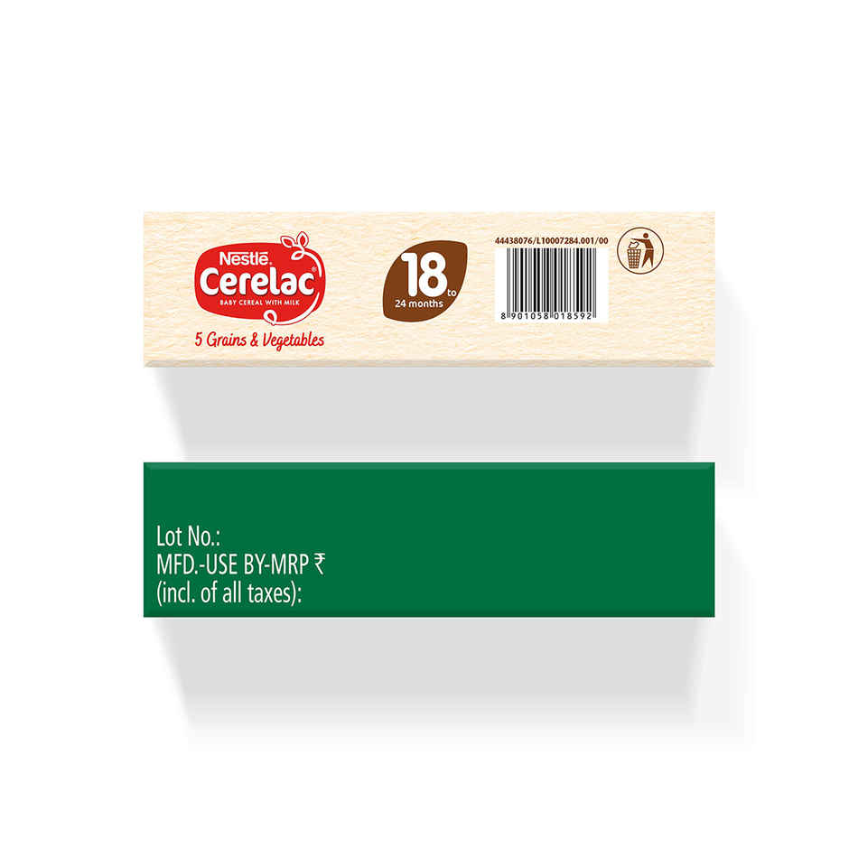 Nestle CERELAC 5 Grains & Vegetables Baby Food Cereal, No Refined Sugar & No Preservatives