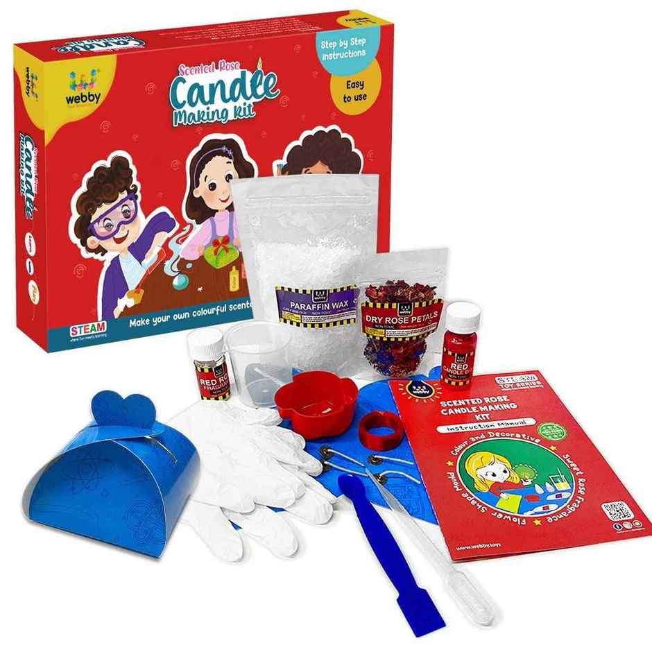 Webby Toys DIY Scented Rose Candle Making Art & Craft Game (Multicolour, 8+ years)
