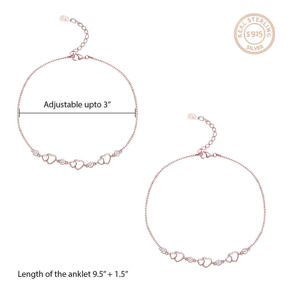 Giva Rose Gold Heart Anklet