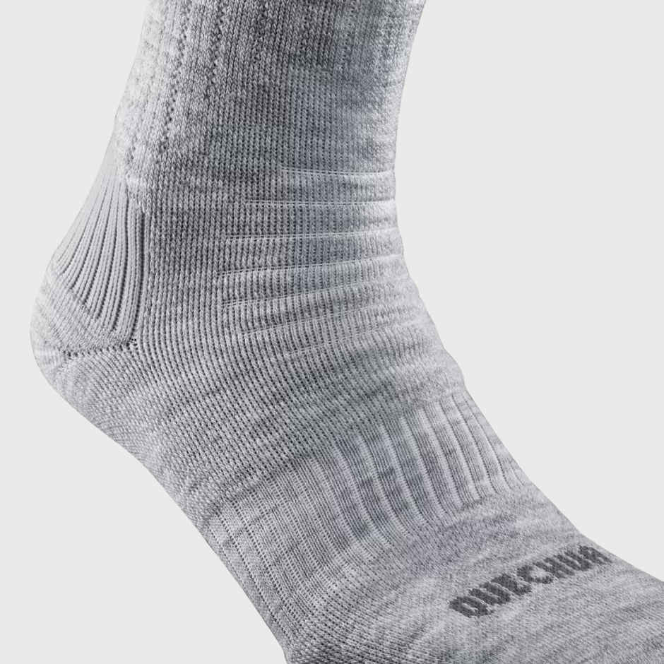 Decathlon | Quechua Unisex Acrylic and Wool Mid Calf Socks | Grey - UK 8.5 - 11