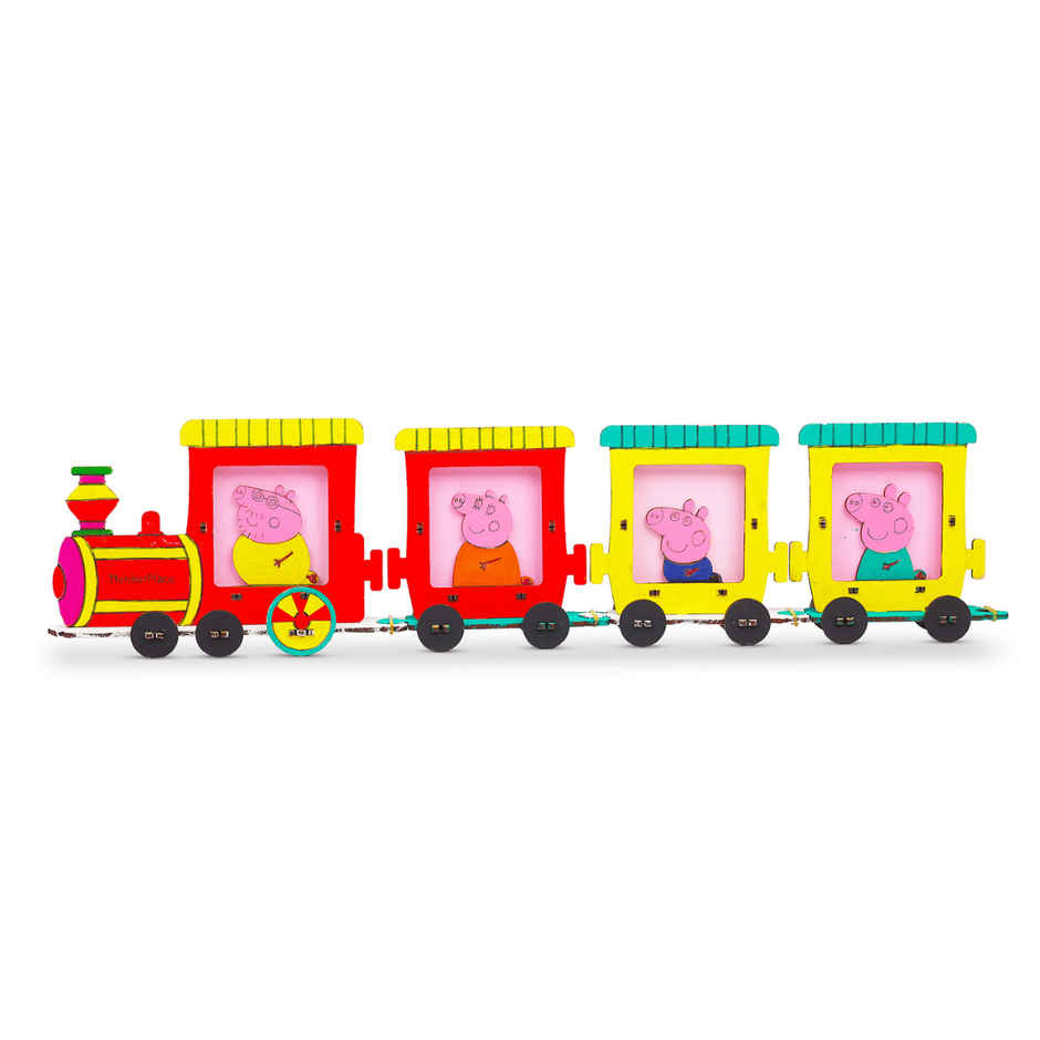 ThinkerPlace Peppa Pig DIY Mini Train Photo Frame | Build & Color Fun Train Toy (Age 3+)