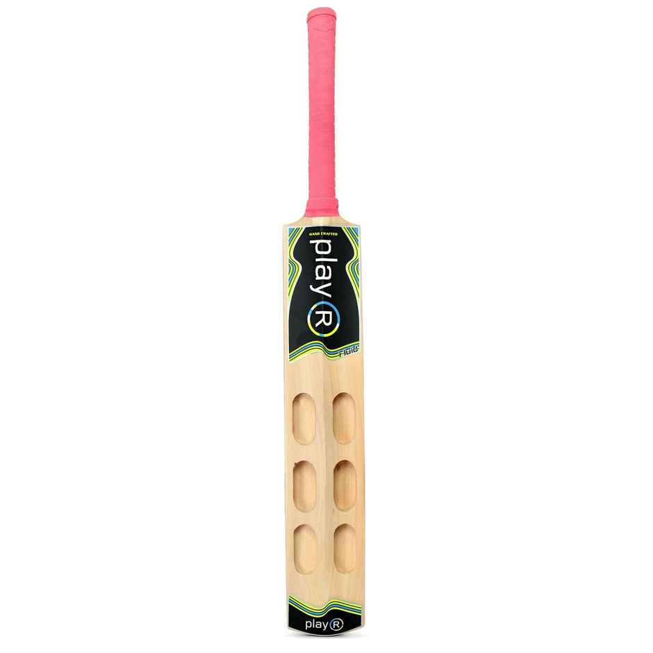 Playr Unisex Adult Cricket Fluid Tennis Kashmir Willow Bat For All Season 6 - Fluorescent Yellow