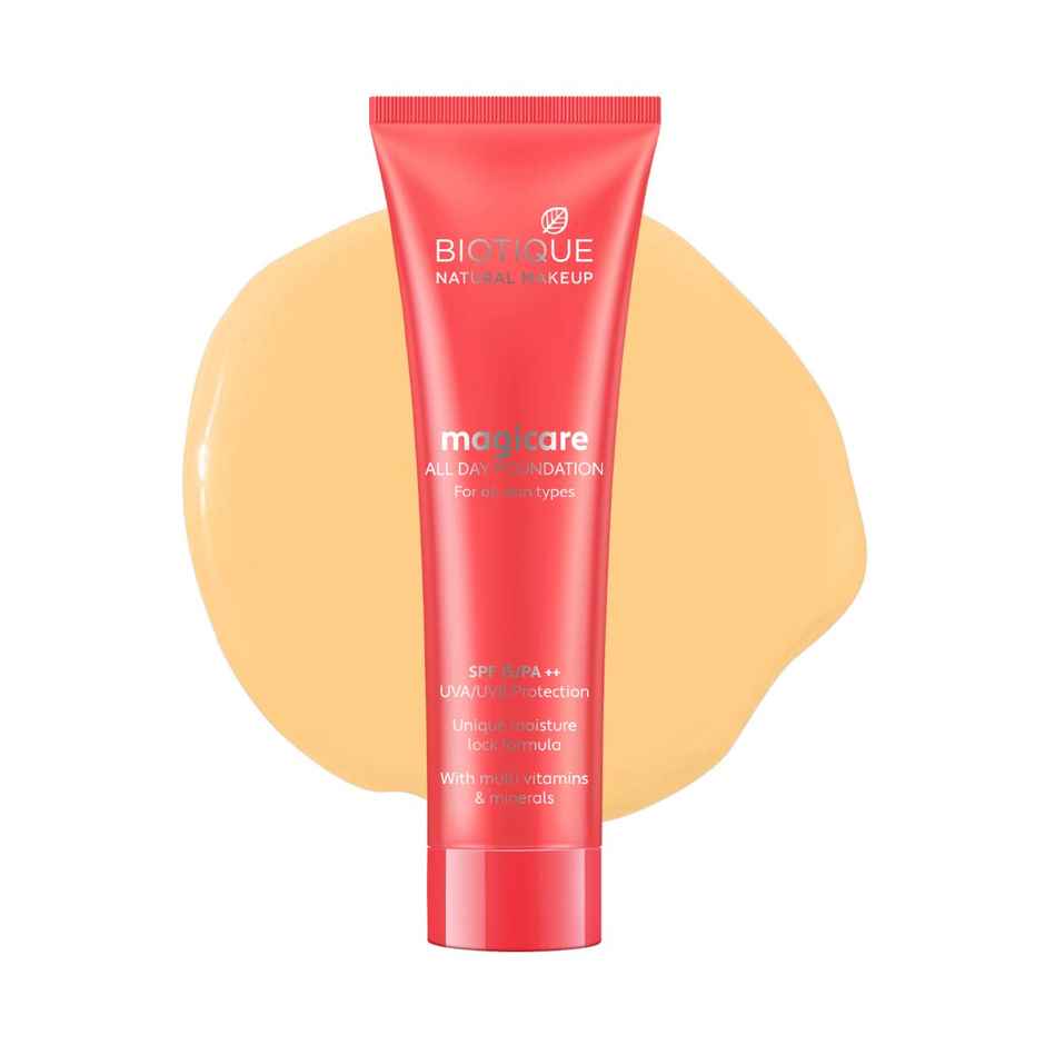 Biotique Natural Makeup Magicare All Day Foundation | Sand