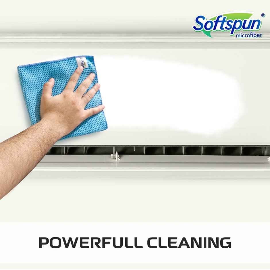 Softspun Microfiber Dish/Glass Cloths (400 GSM, 40x40cm, 2Pc, Multicolor)