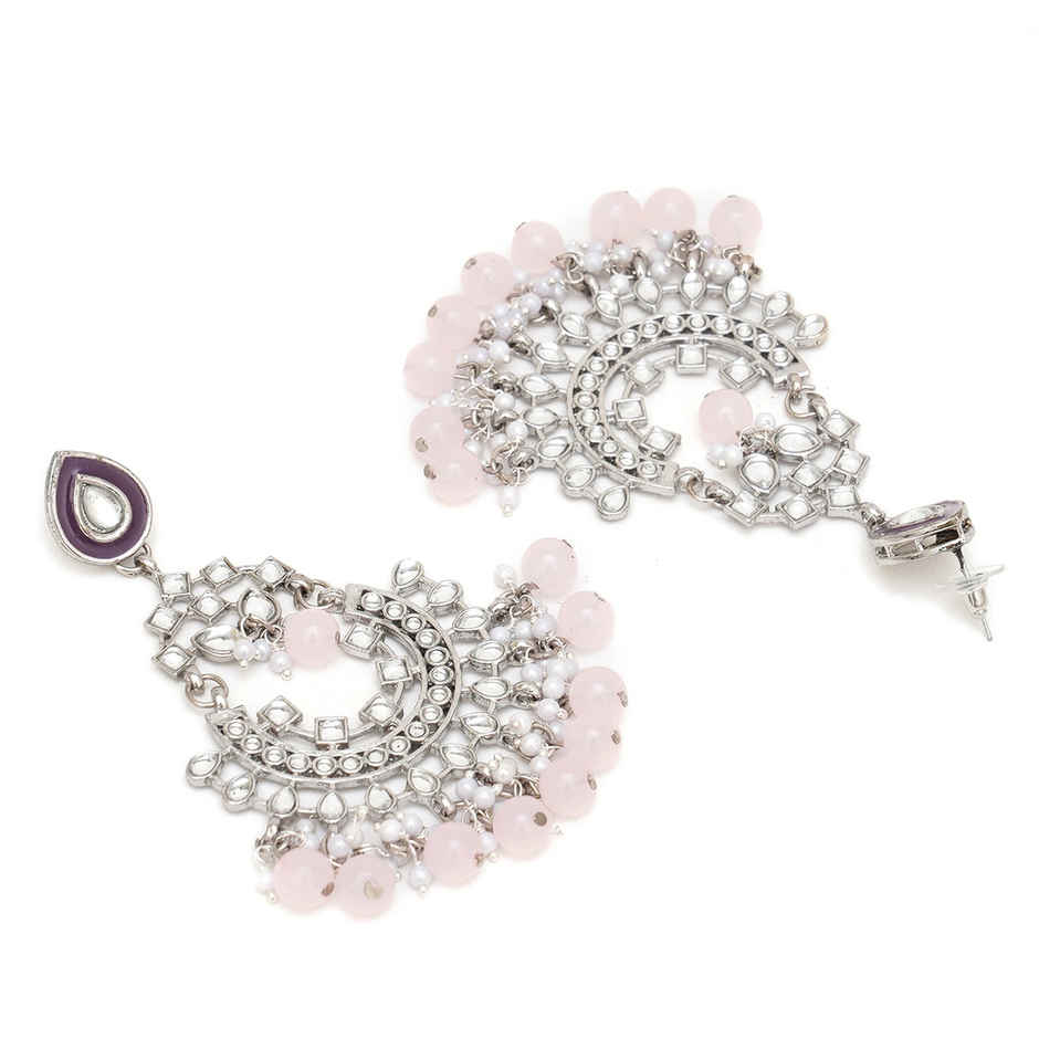 Karatcart Women's Oxidised Earrings Pink and Purple One Size | 33015824