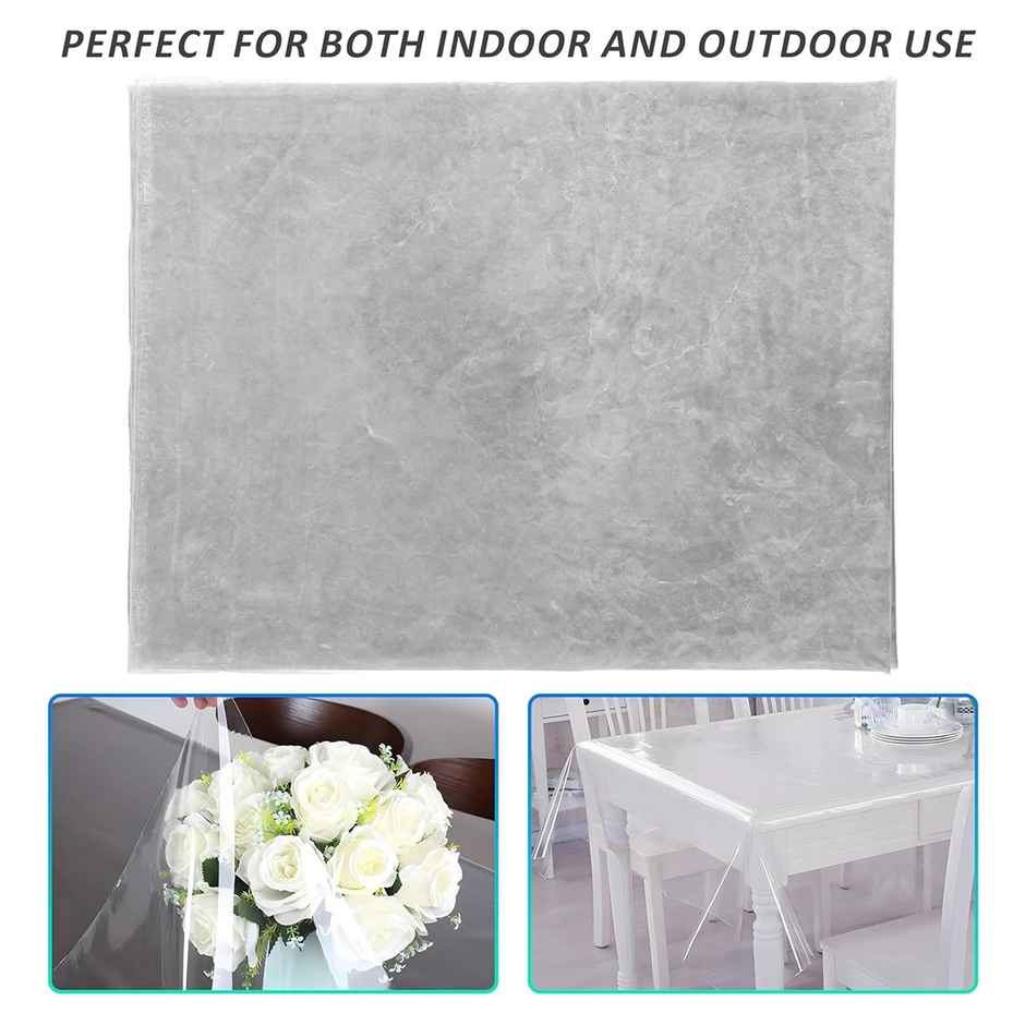 Kuber Industries 60 x 90 Inch Table Cover 6 Seater | Dining Table Cloth for Home Decor | Transparent