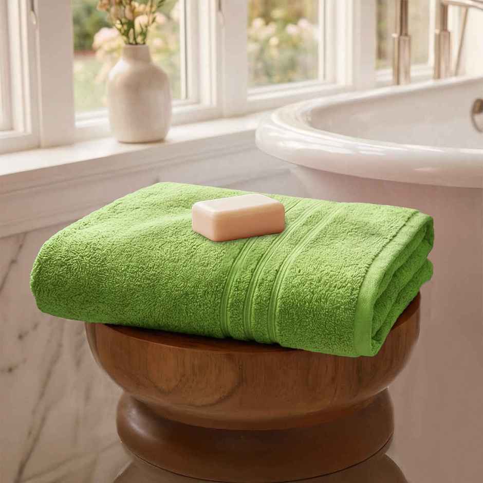 Mytrident Cotton Bath Towel | 400 GSM | Towels for Bath - Lime Green