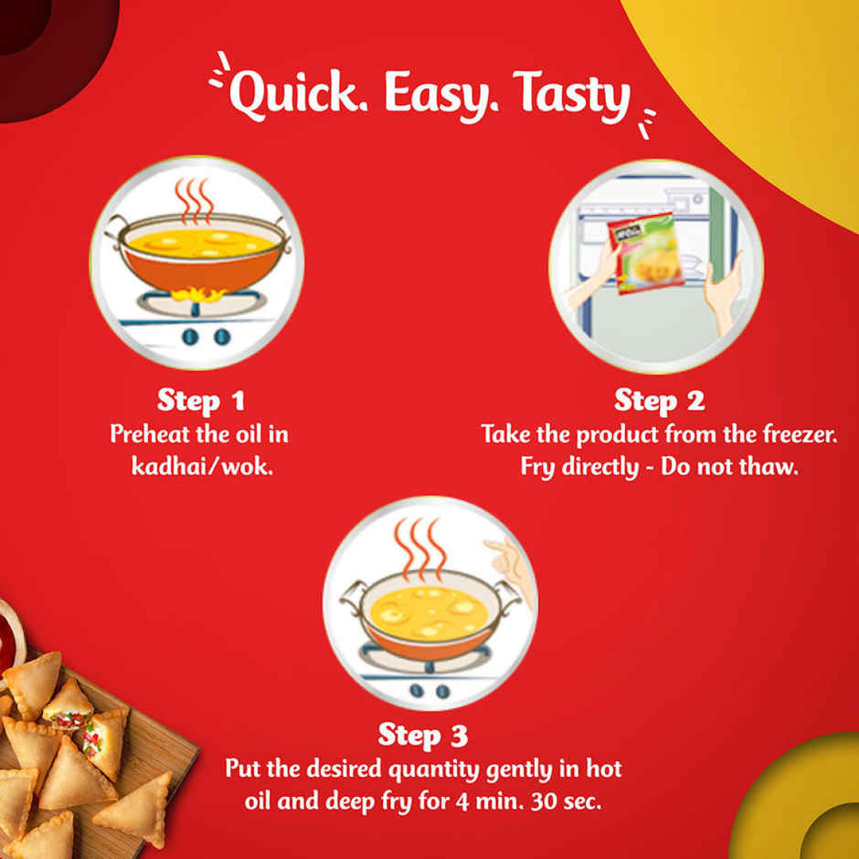 Mccain New Mini Samosa With Cheese Pizza Style Filling(240gms) & Mccain Cheesy Pizza Finger(250gms) Combo