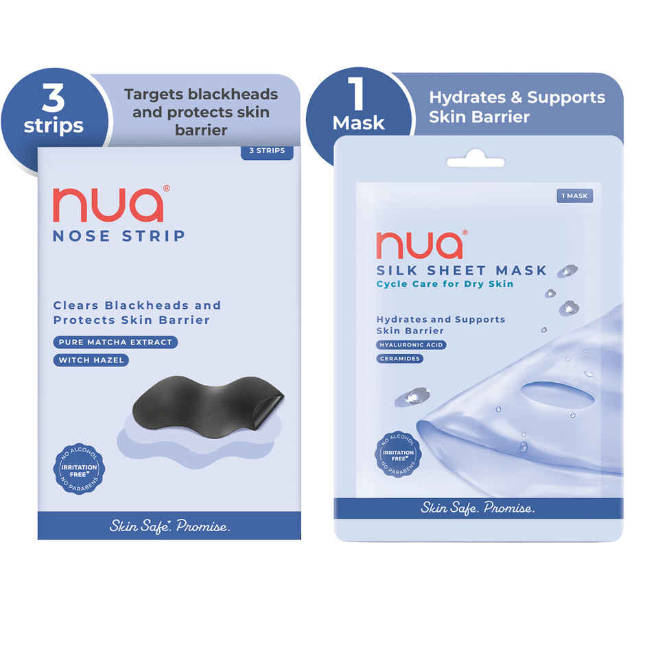 Nua Nose Strip (1pc) & Nua Hydrating Sheet Mask With Ceramides & Hyaluronic Acid (1pc) Combo