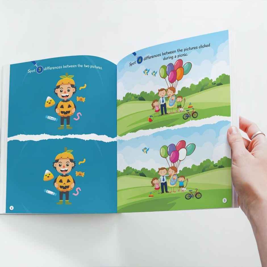 Brain Activity Book For Kids - Spot Differences - Brain Boosting Activities | Age 3-7