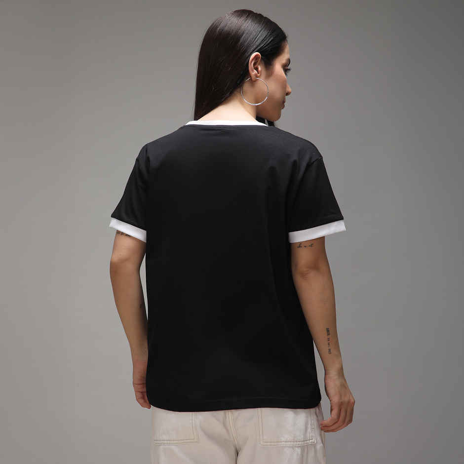 Dillinger Women's Short Sleeve Boxy Regular Varsity Embroidery T-shirt | Black - XL