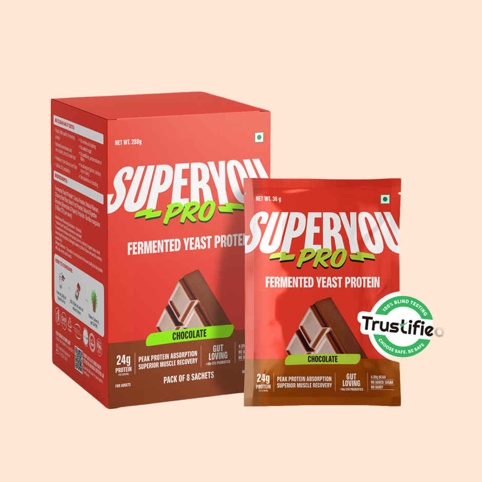SuperYou Pro Fermented Yeast Protein- Chocolate | 24g Protein Per Sachet