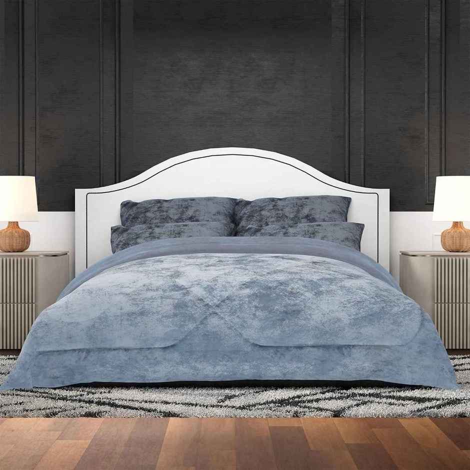 Kuber Industries 500 GSM Premium 90x100 Inch Reversible Supersoft Blanket for Winter (Grey)