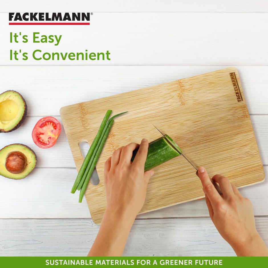 Fackelmann Bamboo Chopping Board 33x20 CM Natural | Eco-Friendly Kitchen Essential | BPA Free 1.0 PIECE