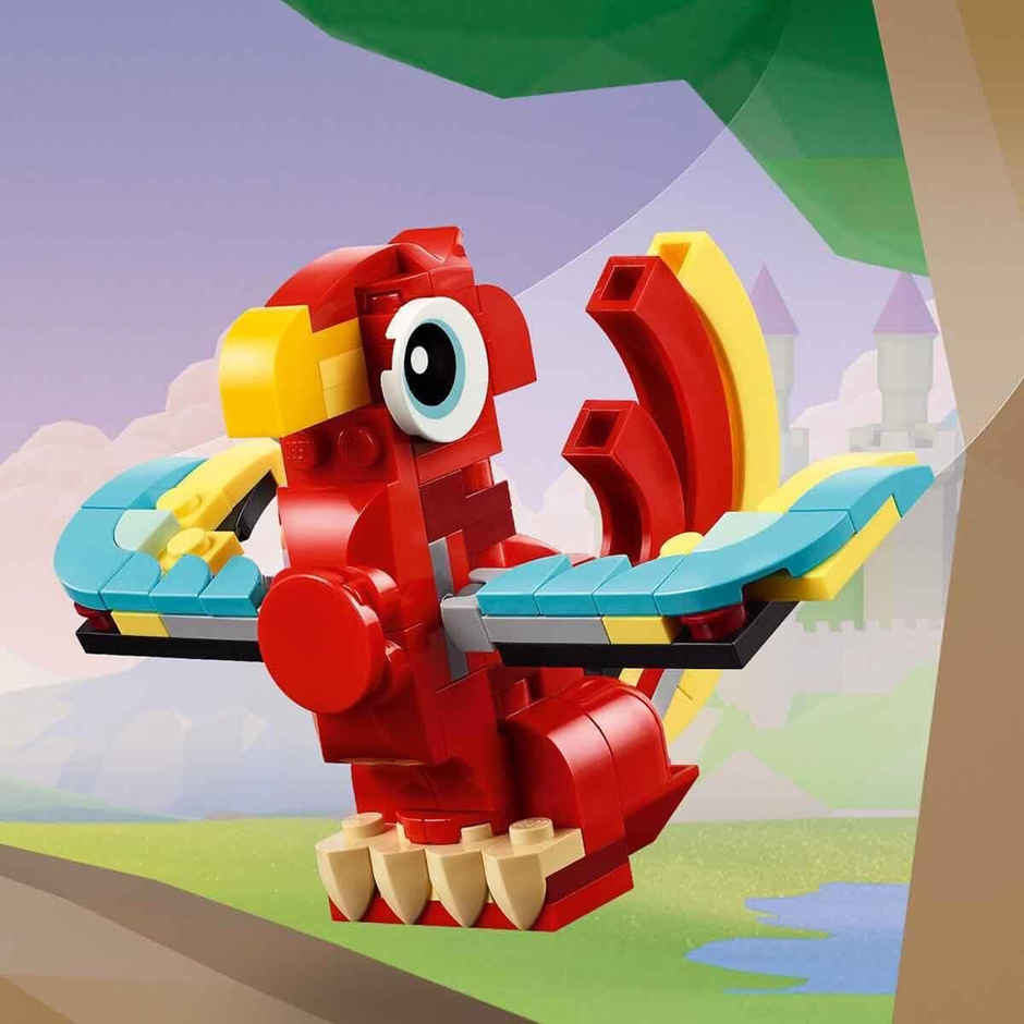 LEGO Creator Red Dragon 3in1 Animal Toy Set (149 Pieces)