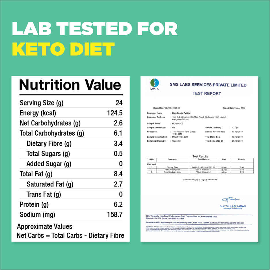 Lo Foods Keto Friendly Murukku Guilt Free Healthy Snacks High Protein High Fiber Diet Snacks Chakli